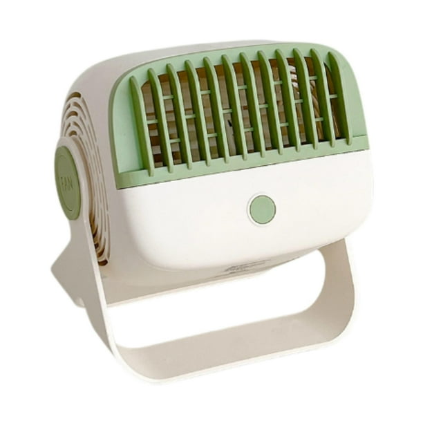 Ventilador de mesa con 5 modos de viento, potente, fácil de usar, silencioso, de refrigeración Verde