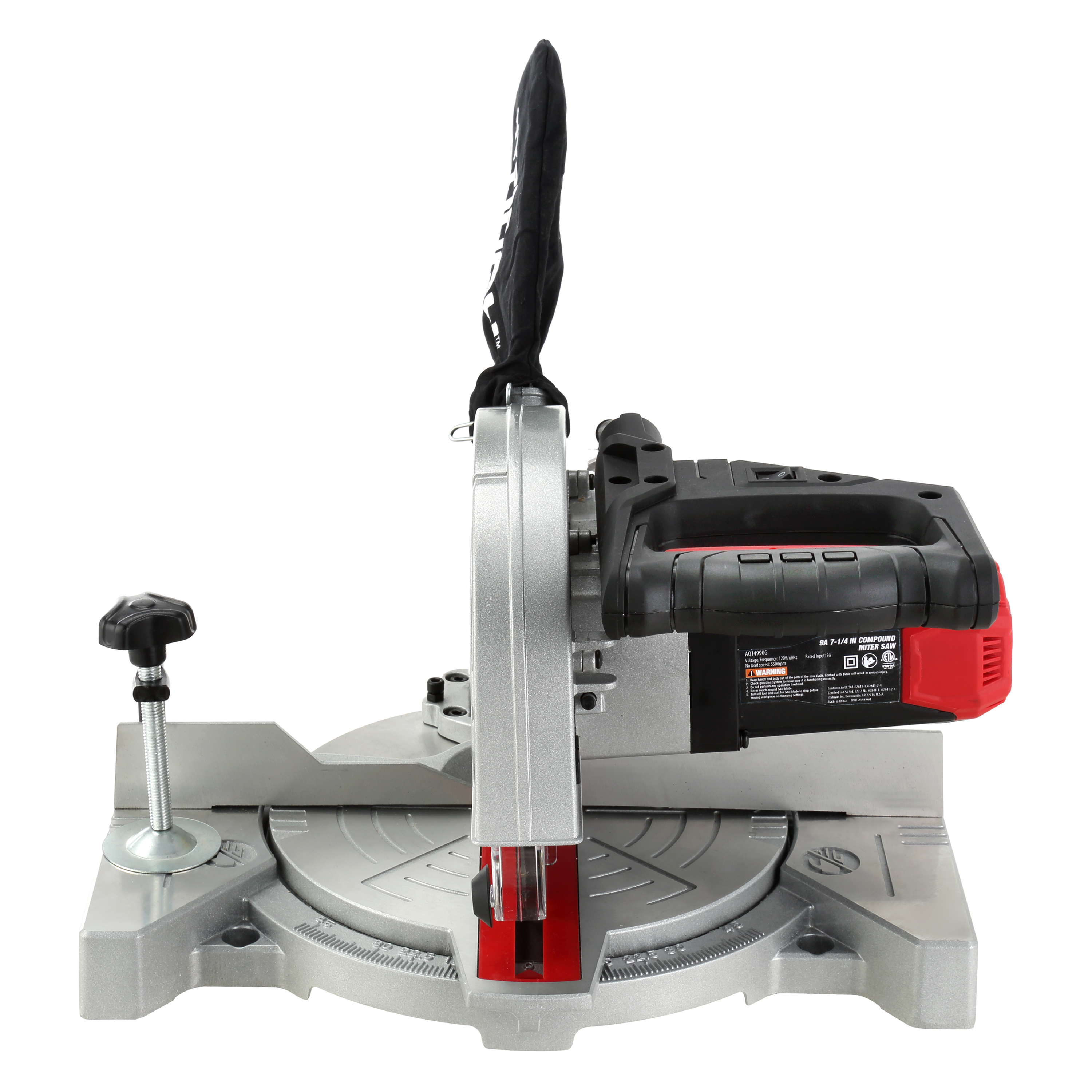 Sierra ingletadora compuesta Hyper Tough de 9 amperios, 7-1/4 pulgadas, con guía láser, condición nueva 8