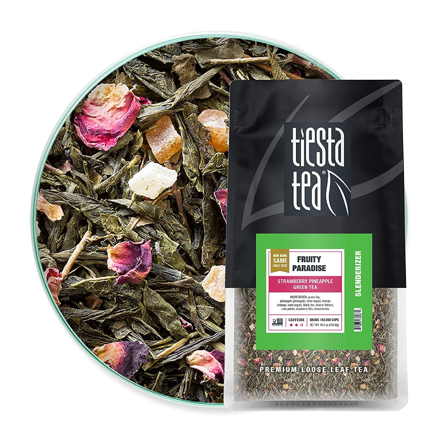 Tiesta Tea Fruity Paradise, Strawberry Pineapple Loose Leaf Green Tea, 16 oz