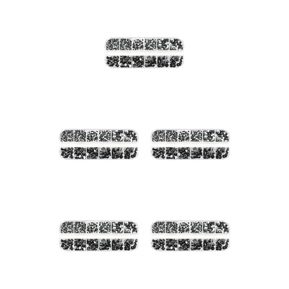Vogacara 1 bolsa de cristal llamativo fondo plano brillo diamantes de imitación para uñas DIY artesanía dulce regalo para 430 negro 430 negro 5piezas Vogacara CBP253477