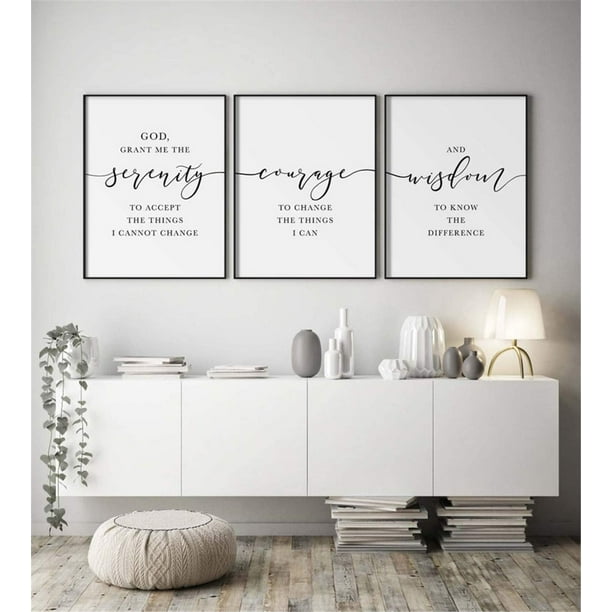 Home Decor Sign Wall Art 3 Pieces Serenity Prayer Poster Prints