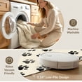thumbnail image 5 of ODIKA Print Scattered Kitten Footprints Border Whimsical Tracks Round Flowing Dynamic for Queen Size Bedroom, Under Bed, Master Suite, Foldable Easy Care, 5 of 7