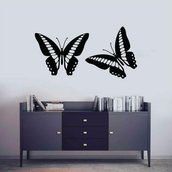 Butterfly Cute Butterflies Wings Silhouette Wall Sticker Art Decal for Girls Boys Kids Room Bedroom Nursery Kindergarten House Fun Home Decor Stickers Wall Art Vinyl Decoration Size (8x10 inch)