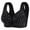 Black, variant on Women's Front Buckle Wireless Bra Plus Size Thin Vest, Breathable Soft Sleep Underwear, Wide Strap Back Support Lingerie, Easy Closure Daily Brassiere No Underwire