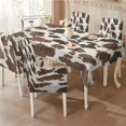 thumbnail image 2 of TSOVTHRID Brown Cow Pattern Print Tablecloth Stretch Dining Chair Slipcovers Removable Table Cloth Chair Dustproof Cover Furniture Protector for Kitchen Decor, 5 Pcs, 2 of 7