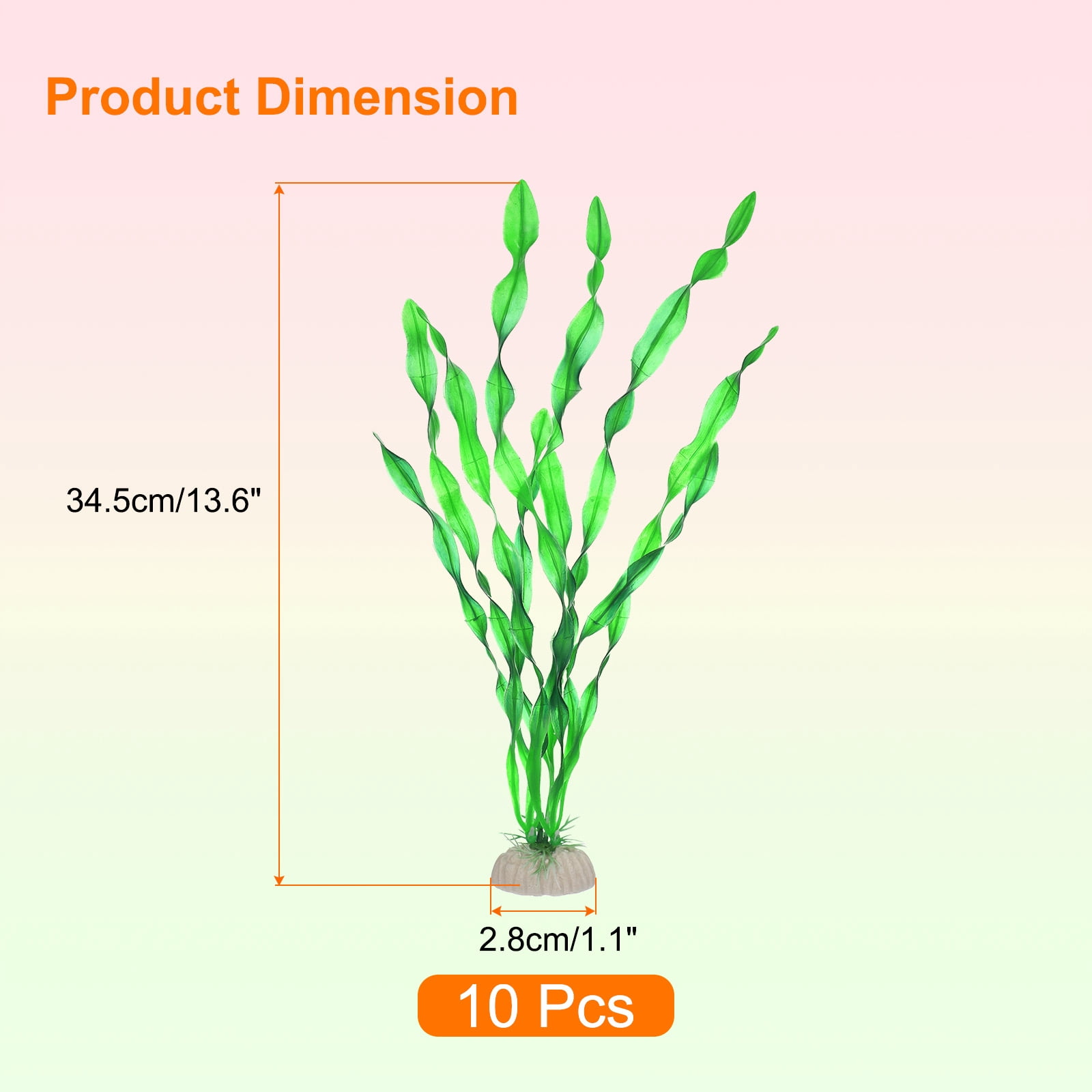Aquarium Artificial Plants 10 Pcs Fish Tank Plants Decorations Accessories Aquatic Ornaments Decor Water Grass Green (Seaweed)