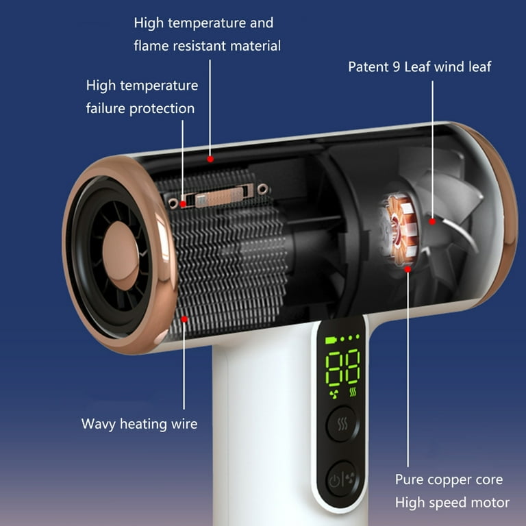 Cordless Hair Dryer Rechargeable Battery Hair Dryers Low Heat Hair Care Blow