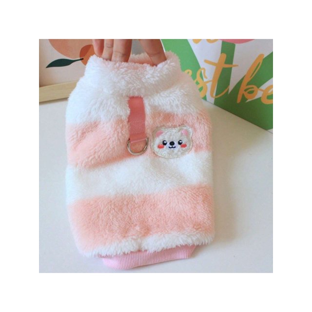 Pet Clothing Dog Clothes Autumn And Winter New Teddy Cat Pet Biped Clothing With Pull Ring White Bear Velvet Clothes