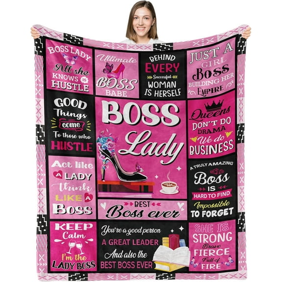 Boss Lady Gifts for Women, Boss Gifts for Women, Boss Gifts, Gifts for Boss, Boss Birthday Gifts for Women, Boss Day Gifts, Boss Lady Blanket, 50x60 (Boss Lady Gift)