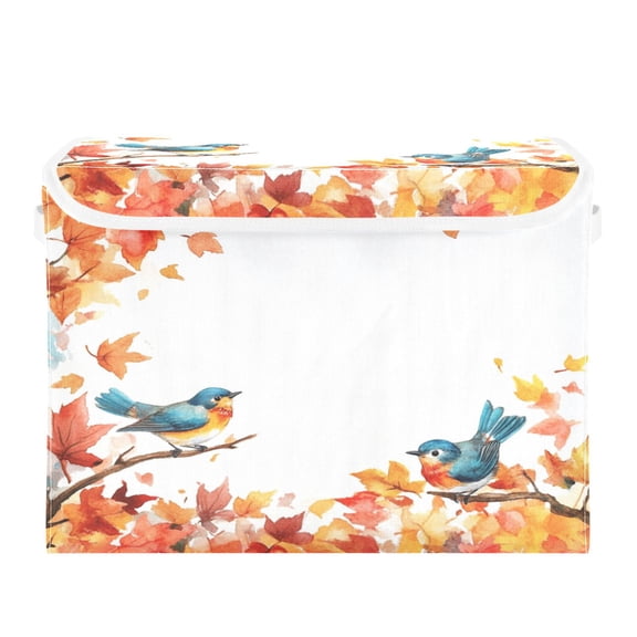 Storage Box With Lid 16.5x12.6x11.8In Foldable Stacked Household Storage Box The Blue Bird
