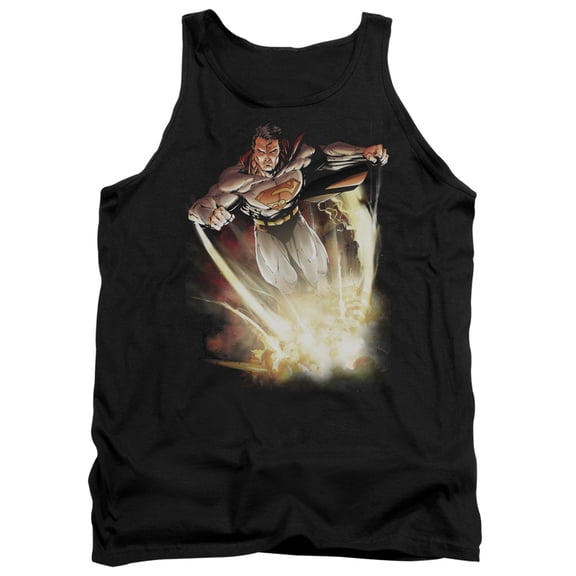 Superman Explosive Adult Tank Top Black