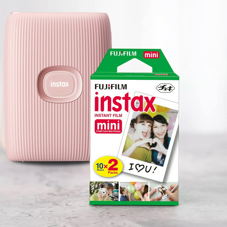FUJIFILM Instax Mini Link 2, Instant Smartphone Printer & Instax Mini Film  20 Pack. iPhone INSTAXAiR™, Adroid App, Bluetooth, Wireless, Mini Photo