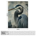 thumbnail image 4 of JEUXUS Modern Bird Paintings in Teal and Grey Color Flannel Material Blanket White, 4 of 6