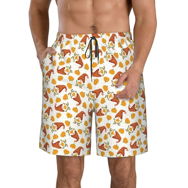 Fotbe Gnomes Autumn Trajes de Baño Estampados para Hombre, Shorts de Verano de Secado Rápido, Ropa de Playa, Bañadores-Large