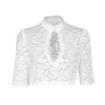 thumbnail image 6 of TAIAOJING Women's Bavarian Oktoberfest Classic Crop Top Underwire Lace Vest Elegant Dirndl Lace For Oktoberfest Blouse Shirt, 6 of 7