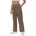 thumbnail image 3 of Scyoekwg Women's Casual Pants Casual Ladies Sweatpants Corduroy Elastic Waist Wide Leg Pant Loose Solid Color Comfy Trousers Coffee,XL, 3 of 4