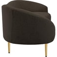 thumbnail image 4 of Meridian Furniture Ritz Boucle Fabric & Metal Sofa in Brown and Gold, 4 of 20