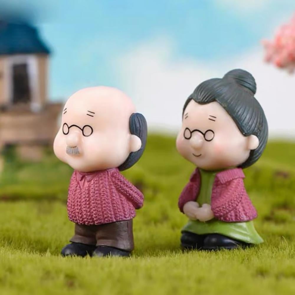 Micro Landscape Couple Dolls Grandparents Figurines Home Decor Miniatures Toy 