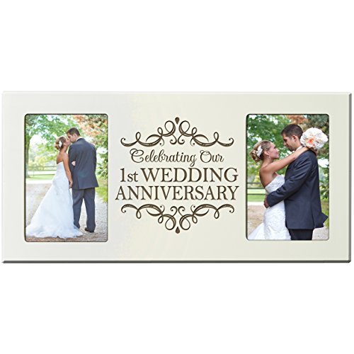 Lifesong Milestones 1er Anniversaire De Mariage Cadre Photo Cadeau Pour Couple 1 An Pour Lui Son Cadre Photo Peut Contenir 2 A 4 X 6 Photos 8 Pouces De Haut X 16