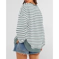 thumbnail image 2 of BTFBM Oversized Sweatshirt For Women Fall Striped Long Sleeve Shirt, Crewneck Sweatshirts, Casual Loose Pullover, Workout Tops, Y2K Clothes, Sport, Vacation Outfits, 2 of 9