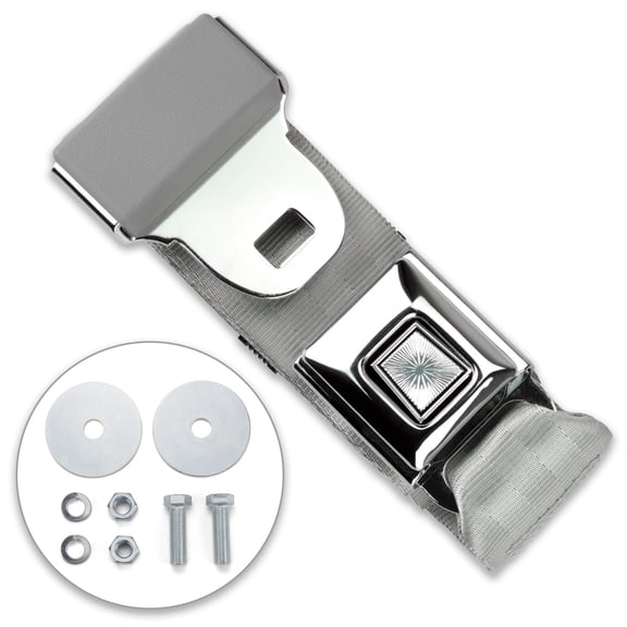 RetroBelt Gray Push Button Lap Belt 75" With Hardware