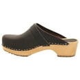 thumbnail image 3 of BJORK Maja Wood Open Back Brown Oiled Leather Clogs, 3 of 8