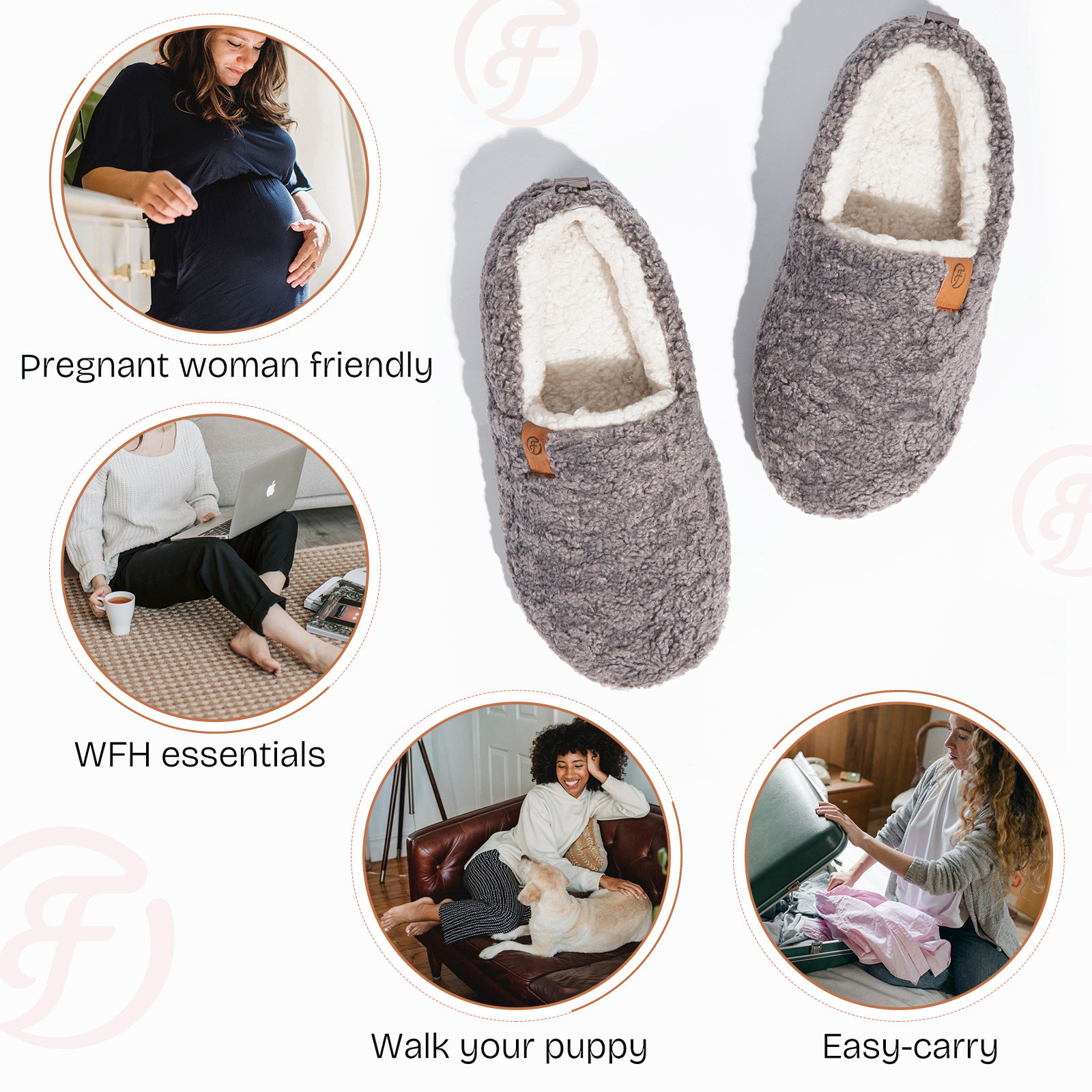DualTop Women's Soft Curly Memory Foam Loafer Slippers photo 5