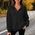 thumbnail image 2 of Hoodie for Women Half Zip Sweatshirts Hoodies Oversized Sweatshirts Long Sleeve Stand Collar Pullover Fall Trendy Clothes, 2 of 9