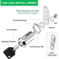 thumbnail image 3 of 2 Pack Cabinet Lock with Keys, 1-1/8” RV Storage Locks Keyed Alike, RV Locks for Storage Door, Camper Cabinet Toolbox RV Cam Locks with Manual, 3 of 9