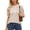 Coffee, variant on Womens T-Shirts Ruffle Neckline Striped Pattern Short Sleeve Loose Fit Pullover Summer Tops Breathable Cotton Blend Knit Soft Texture Clothing Item Coffee M