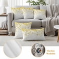 thumbnail image 6 of Yellow Polka Dot Outdoor Waterproof Pillow Covers, Ombre Abstract White Monochrome Decorative Square Throw Pillowcase Sofa Cushion Sham for Patio/Couch/Chair, 18"x18" 2 Pack, 6 of 8