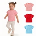 thumbnail image 4 of GiLiling Toddler T Shirts Cotton Summer Basic T Shirts Boys Girls Tee Undershirt Short Sleeve Crew Neck Shirt (Pink, 9-12 Months), 4 of 5
