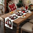 thumbnail image 4 of Virelaxpo Scarf Snowman Print Christmas Table Runner 33x183cm White Linen Tablecloth for Festive Decorations, 4 of 6