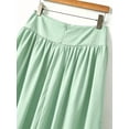thumbnail image 5 of Mint Green High Waist Pleated A-Line Flowing Maxi Skirt For Women, 5 of 6