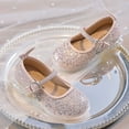 thumbnail image 4 of breaise Little Kids Girls Dress Pumps Glitter Sequins Princess Low Heels Princess Dress Shoes Party Dance Shoes Rhinestone Sandals, 4 of 8