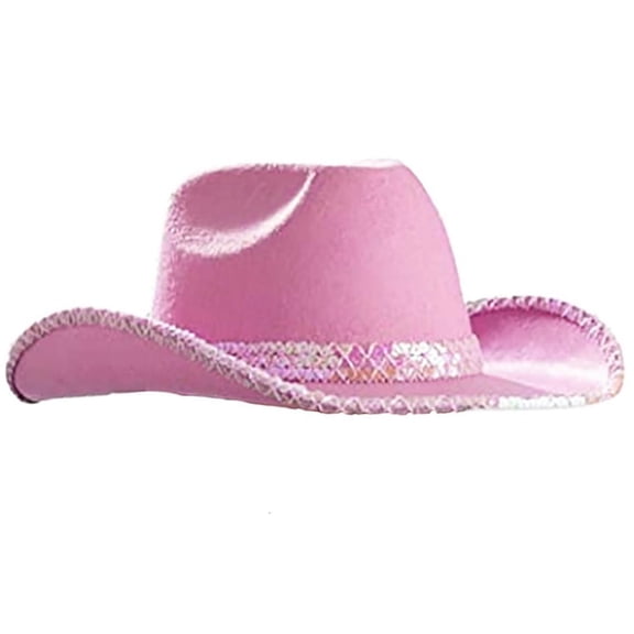 Fashion Sequins Sesign Cowboy Hat Women Men Party Hats Pink Fedoras Hat Disco Cowgirls Hat Outdoor Casual Hat