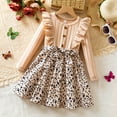 thumbnail image 4 of Krdevn Girls Long Sleeve Dress, Floral Print Ruffled Sleeve Party Dress for Holiday,2-3 Years, 4 of 9