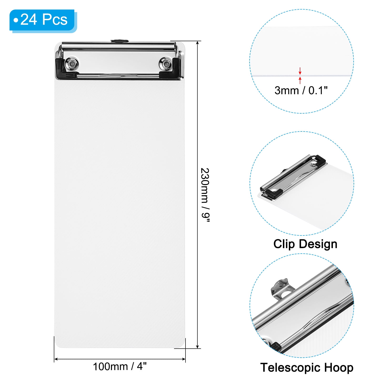 Uxcell Clipboards Letter Size Plastic Clear Hanging Clipboard 8.5"x11" A4 Home
