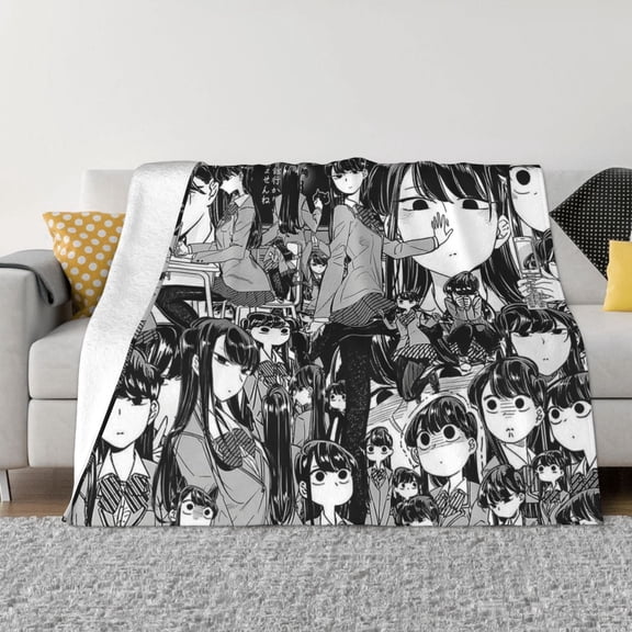 Anime Komi Can'T Communicate Komi Shouko Throw Blanket Couch Bed Sofa Soft Lightweight Warm Cozy Flannel Fleece Bed Blanket 50"X40"