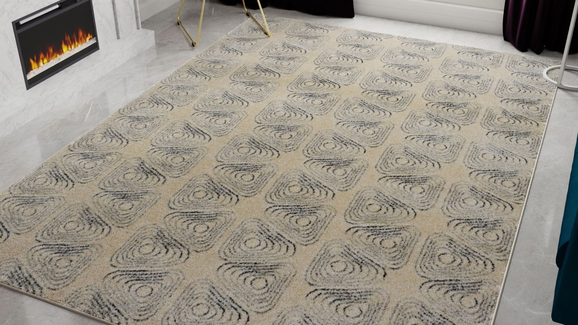 Rugs America Chanai CN50B Contemporary Geometric 2'0" X 8'0" Area Rug