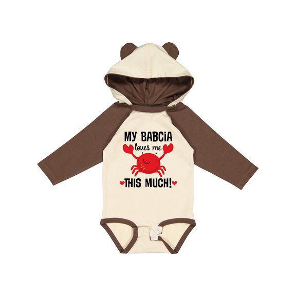 Inktastic My Babcia Loves Me Grandson Boys or Girls Long Sleeve Baby Bodysuit