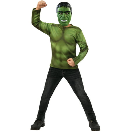 Boy's Avengers Endgame Professor Hulk Shirt And Mask Costume Large 12-14