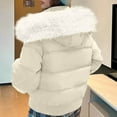 thumbnail image 4 of FRSASU Womens Oversized Cotton Jacket Solid Color Zip Button Long Sleeve Casual Hooded Outwear Top White, 4 of 8