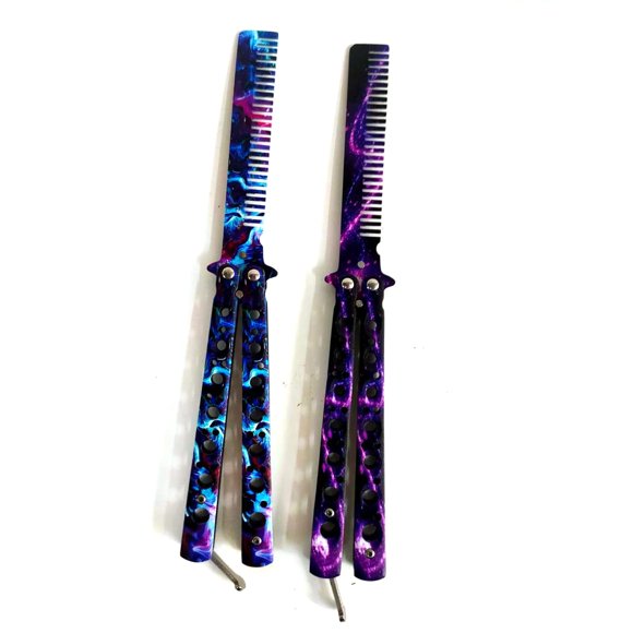WANLIAN Beautiful Comb,Beautiful Comb Stainless Steel Folding Practice Combs Hair Styling Tools for Sport Outdoor Use (NO.15)