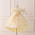 thumbnail image 2 of Vividxx Dress For Girls Satin Girl Dress With Puffed Sleeves For Birthday Party Christening And 3-4 Years, 2 of 9