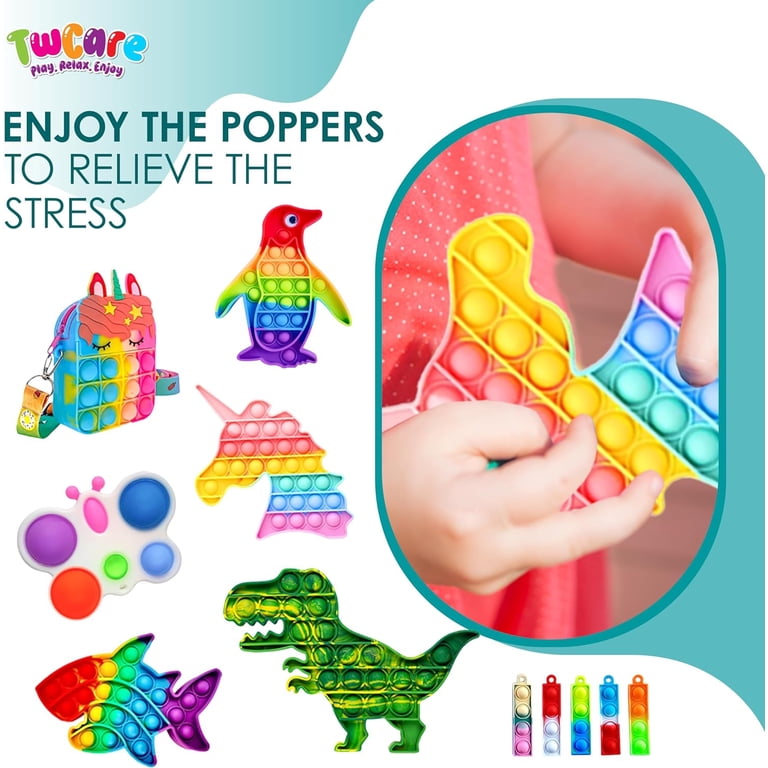 Lubibi Lot de 30 jouets fidgets, ensemble de jouets sensoriels, Fidget Toys Pack, avec Push Bubble Fidget, Sensory Toy pour soulager le stress et l' anxiété, pour les cadeaux de fête, les prix