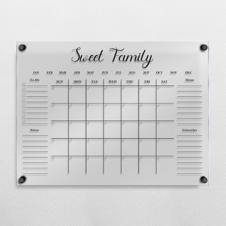 Dry Erase Chalkboard Calendar, Reusable 18x24 or 24x36 Customized Dry Erase  Wall Calendar, Chalkboard Calendar, Family Framed Calendar, 2023 calendar