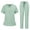Light Green-A#60706VV, variant on Zorvxlyn Women's Scrubs Set 2 Piece V-Neck Top & Jogger Pants Solid Color Women’s Nurse Uniforms with Pocket Dark Green M