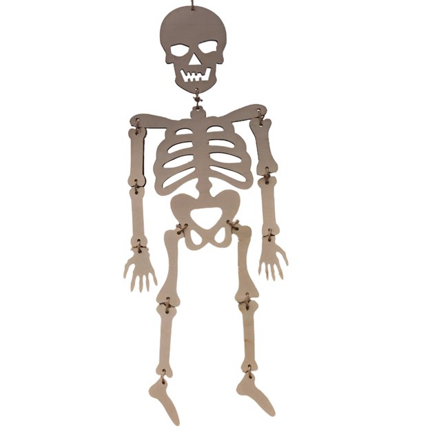 Kmbangi Halloween Accessories+Skeleton Shaped Wood Pendant Decorative Artware
