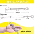 thumbnail image 2 of Tensor Turnbuckle Lsqurel de acero inoxidable 304 M8, 10 unidades, 2 of 6